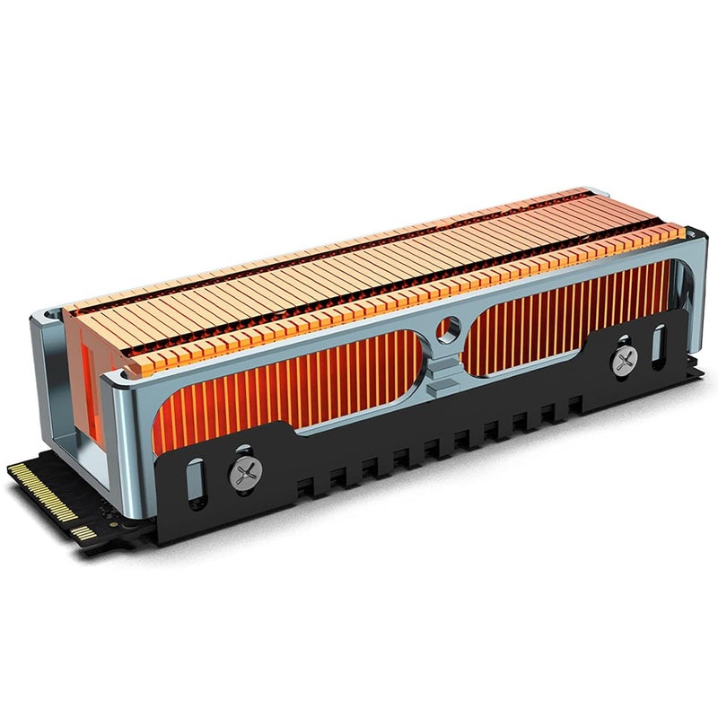 JEYI Q150 M.2 HeatSink, Cooper Fins with Aluminum Frame Passive Heat Sinks - Finscold Q150-1.7mm / 0.68" - Image 1